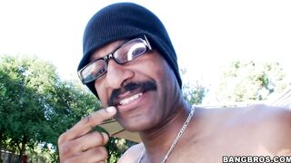 Lyla Storm deepthroats black monster near the water pool