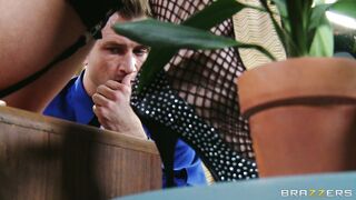 Leya Falcon gets her pussy fingered by her boss