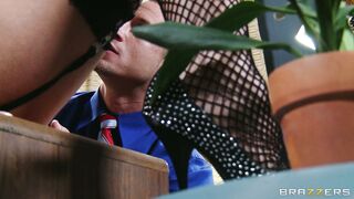 Leya Falcon gets her pussy fingered by her boss