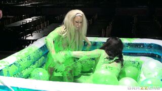 Yuffie Yulan and Brooklyn Blue wriggle and writhe in green slime