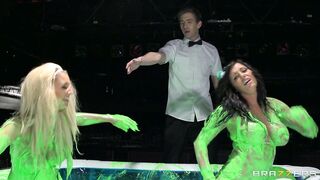 Yuffie Yulan and Brooklyn Blue wriggle and writhe in green slime