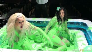 Yuffie Yulan and Brooklyn Blue wriggle and writhe in green slime