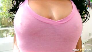 Amazing latin beauty Cassandra Cruz dressing and showing her goods