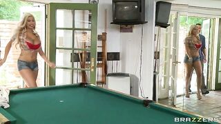 Bridgette B get flirty with him as she demonstrating her fantastic pair of DD tits