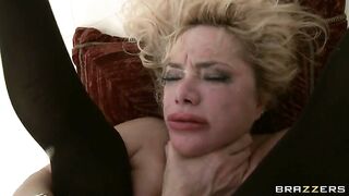 Shyla Stylez getting her ass destroyed piledriver style and fingering her wet pussy during the process