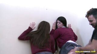 Lily Carter and Karina White got their fresh pussies hammered in turn