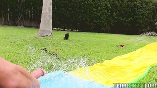 Goldie Ortiz slid into his cock and immediately went to town, deepthroating it and gagging on it