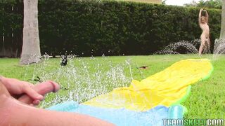 Goldie Ortiz slid into his cock and immediately went to town, deepthroating it and gagging on it