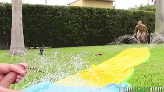 Goldie Ortiz slid into his cock and immediately went to town, deepthroating it and gagging on it