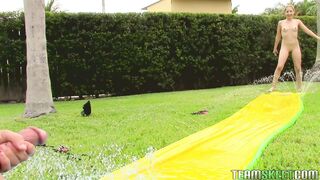 Goldie Ortiz slid into his cock and immediately went to town, deepthroating it and gagging on it