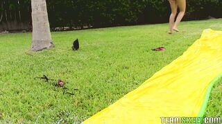 Goldie Ortiz slid into his cock and immediately went to town, deepthroating it and gagging on it