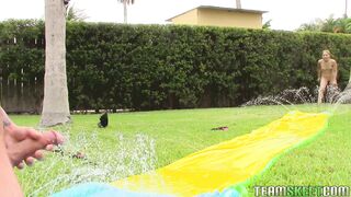 Goldie Ortiz slid into his cock and immediately went to town, deepthroating it and gagging on it