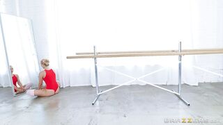 Blonde ballerina Staci Carr teasing a handsome guy on the floor