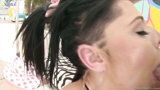 Tattooed brunette Jordyn Shane slapped with a monster dick