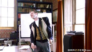 Ripe blonde Rebecca More dominates a gang of troublemakers