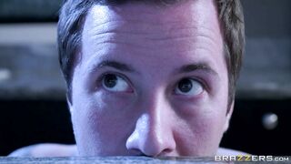 Busty slut Brandy Aniston douses her hot body with cold milk