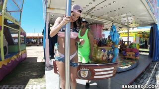 Shameless babe Franceska Jaimes shows off her big ass in public