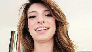 Incredible babe Aspen Ora teasing with her shaved pussy