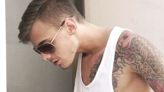 Spanish slut Jimena Lago sucks dick off in public