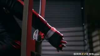 Brunette assassin Romi Rain face fucked on a cum hunting mission
