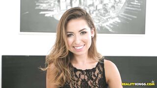 Smashing babe Melissa Moore showing off her barely legal boobs