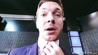 Busty tease Kendall Karson drives her news station colleague wild