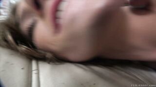 Dirty little blonde Sydney Cole gets porked from the rear