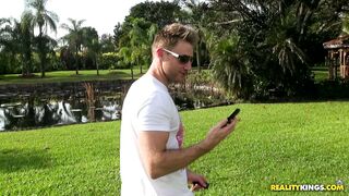 Brunette babe Stephani Moretti teases Levi in her bikini