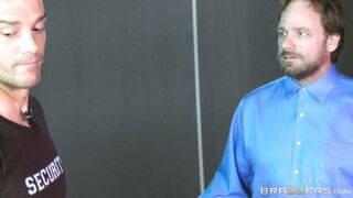 Tattooed blonde bimbo Britney Shannon shows off her big boobs