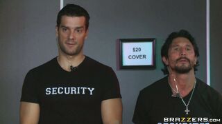 Tattooed blonde bimbo Britney Shannon shows off her big boobs