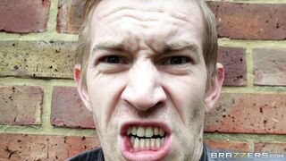 Big tits Aletta Ocean gives a voyeur something for his spank bank