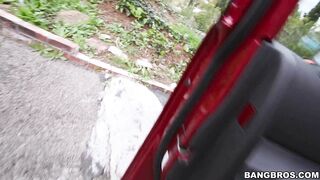 Busty Danish blonde Olivia Austin needs some road side assistance