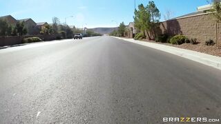 Busty bride Lylith Lavey sucks a stranger's cock in his car