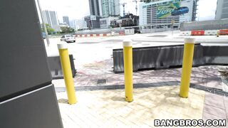 Jmac gets Julianna Vega to tease with big ass in public