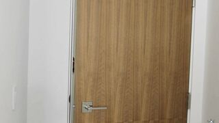 Nerdy blonde mom Briana Banks giving head in hot blue dress