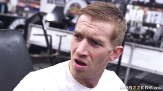 Anissa Kate and Nekane teasing Danny D with oiled up booties