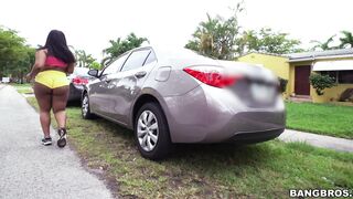 Big black ass babe Ms. Yummy shows off her body while on a jog