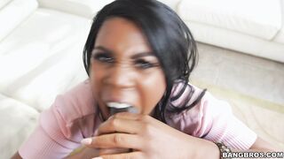 Jamaican goddess of fertility Maserati gives hot titjob in POV