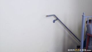 Busty bimbo secretary Rachel Roxxx caught snapping selfie in bathroom