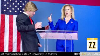 Slutty blonde presidential candidate Cherie DeVille sucks a huge dong