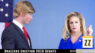 Slutty blonde presidential candidate Cherie DeVille sucks a huge dong