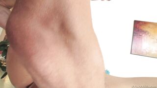 Kinky blonde Kleio Valentien takes it up the ass close up