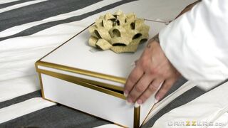 Tattooed blonde Synthia Fixx gets her tight dress hiked up