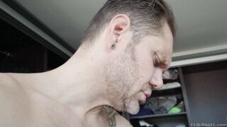 Busty Spanish brunette Nekane sucking dick in high heels and bodysuit