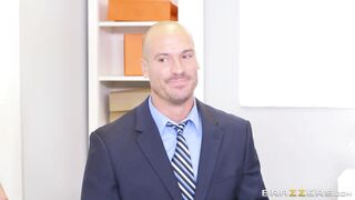 Busty ebony Brittney White teases and seduces married employe