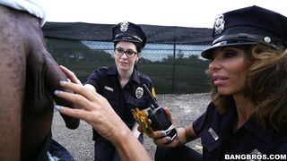 Lyla Lali and Norah Gold apprehend a hot black suspect