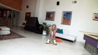 Blonde mom Luna Star gives head on a two-wheeled board