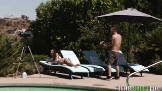 Nina North is teasing and posing in front of the camera