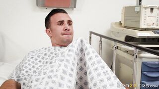 Layla London stroking her patient's monster cock