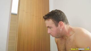 Adriana Chechik sucking monster cock right there in the bathroom